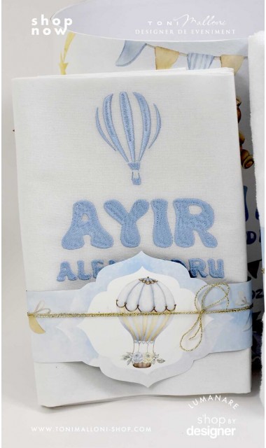 Trusou botez cu ursuleti albastri si baloane de aer cald Teddy Bear Bleu Hot Air Balloons 9